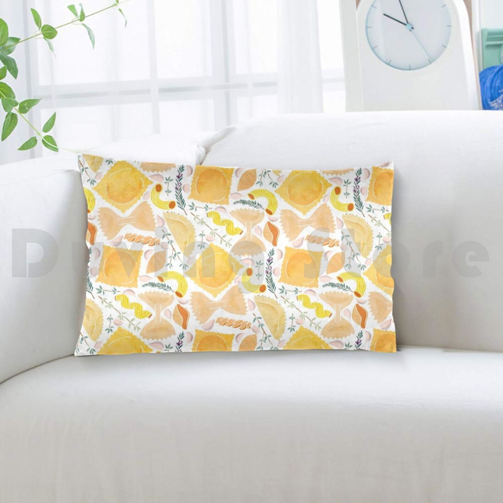 Pasta Pattern On White Pillow  - Home Cooking On avaliação e preço