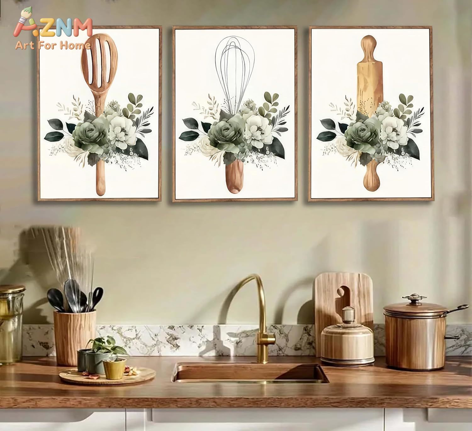 AZNM Kitchen Utensils Floral C - Home Cooking Utensils avaliação e preço