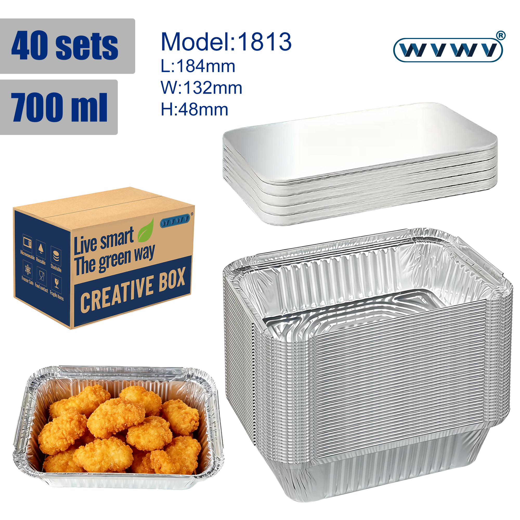 40 Containers + 40 Lids, Silve - Home Cooking Meal avaliação e preço