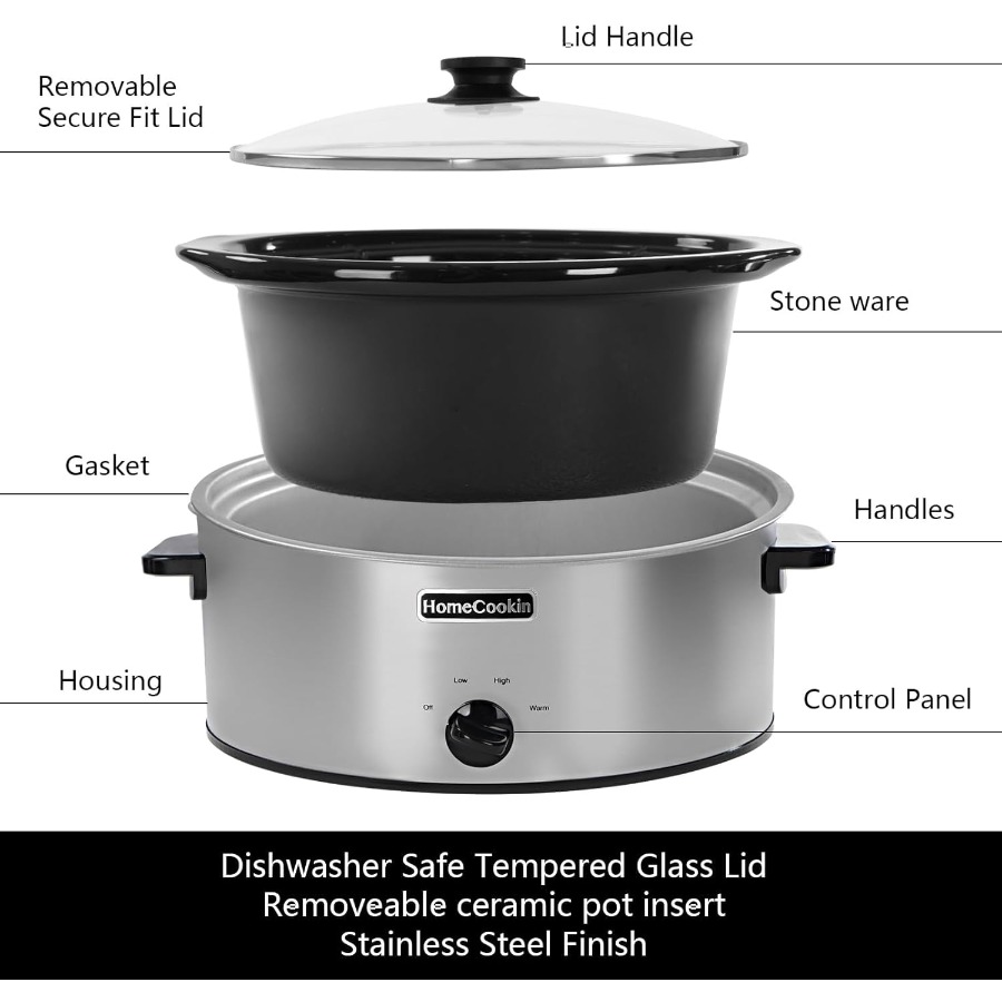 7 Quart Oval Manual Slow Cooke - Home Cooking Meal avaliação e preço