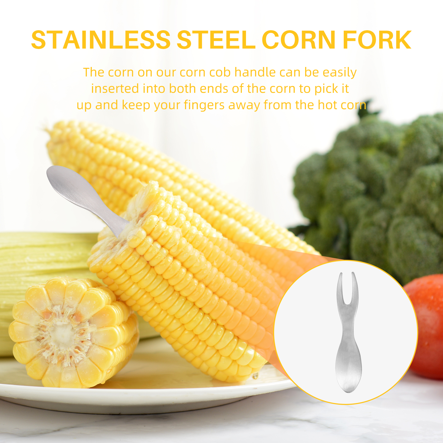 Corn Holders Set Of 21 Stainle - Home Cooking On avaliação e preço