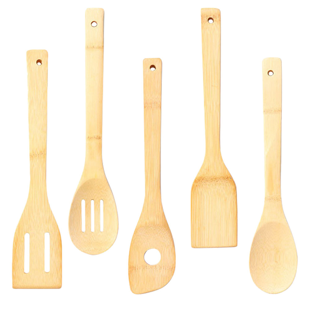 5Pcs Bamboo Cooking Utensil Se - Home Cooking Utensils avaliação e preço