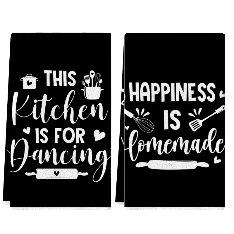 2Pcs, Kitchen Towels with Fun  - Home Cooking On avaliação e preço