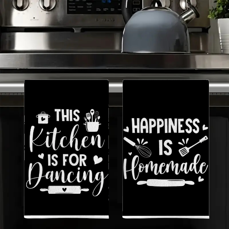 2Pcs, Kitchen Towels with Fun  - Home Cooking On avaliação e preço
