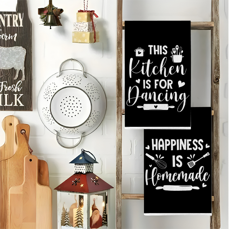 2Pcs, Kitchen Towels with Fun  - Home Cooking On avaliação e preço
